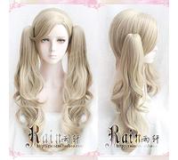 Biamoxer P5 Persona 5 Anne Takamaki Lino lungo riccio Cos Capelli con 2 fermagli su coda di cavallo Parrucca in costume cosplay resistente al calore Taglia unica