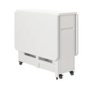 Bianca,1.4m Table,Set da Pranzo Pieghevole, Tavolo da Pranzo Pieghevole Allungabile con 4 Sedie, Tavolo A Ribalta in Legno Massello, per Cucina, Sala da Pranzo, Soggiorno