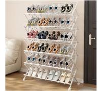 Bianca,55x30x122cm,Scarpiera Portatile Pieghevole Stretta, Scarpiera in Metallo, Organizzatore per Scarpe Indipendente A 3/4/5/6 Ripiani, Ideale per Corridoi E Camere da Letto