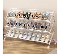 Bianca,55x30x62cm,Scarpiera Portatile Pieghevole Stretta, Scarpiera in Metallo, Organizzatore per Scarpe Indipendente A 3/4/5/6 Ripiani, Ideale per Corridoi E Camere da Letto