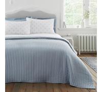 Bianca Copriletto trapuntato Lines 220x230 cm Blu