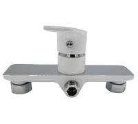 Bianca/Cromo Doccia Montaggio Parete Miscelatore Leva Singola Rubinetto