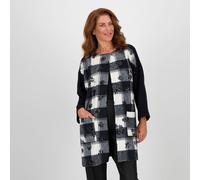 Bianca Della Torre Cappotto in jacquard check con ricamo paillettes a fiori