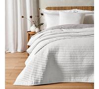 Bianca Fine Linens - Copriletto trapuntato per camera da letto, 220 x 230 cm, colore: Bianco