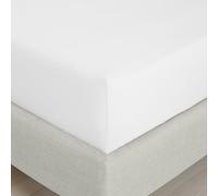 Bianca Fine Linens - Lenzuolo con angoli per camera da letto, 200 fili, in percalle di cotone, profondità 32 cm, colore: Bianco