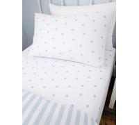 Bianca Lenzuolo con angoli in cotone Bianca Mini Star & A righe blu