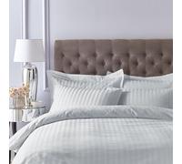 Bianca Lenzuolo con angoli in raso di cotone a 300 fili, per letto super king, colore: grigio argento