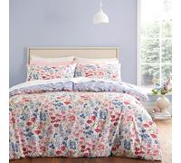 Bianca Olivia Floral - Set copripiumino con federe, in cotone a 200 fili, per letto super king, colore: rosa