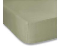 Bianca Plain Dyed Cotton Percale Military Green 200TC Fitted sheet 90 x 200 cm