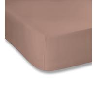 Bianca Plain Dyed Cotton Percale Rose Tan 200TC Fitted sheet 90 x 200 cm