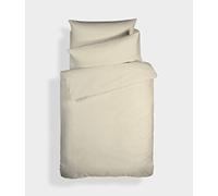 Bianca Plain Dyed Cream - Set copripiumino per letto da 90 cm, 100% cotone percale