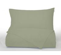 Bianca Plain Dyed Military Green Parure Copripiumino 140x220+60x70