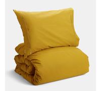 Bianca Plain Dyed Mustard Set lenzuola per letto da 150 cm 100% cotone percale