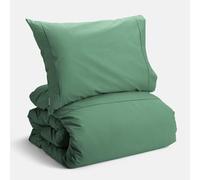 Bianca Plain Dyed Percale Jade Set copripiumino + federe + lenzuolo con angoli 260 x 240 + 50 x 80 (2) + 180 x 200