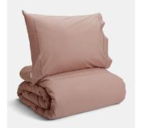 Bianca Plain Dyed Rose Tan Set copripiumino per letto da 150 cm 100% cotone percale