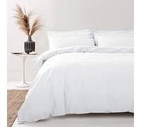 Bianca Set copripiumino king size in cotone biologico a 200 fili, colore: bianco