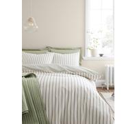 Bianca Set copripiumino reversibile in cotone a righe Bianca Hampton verde