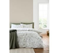 Bianca Set copripiumino reversibile in cotone floreale Bianca Thea verde