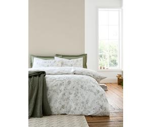 Bianca Set copripiumino reversibile in cotone floreale Bianca Thea verde