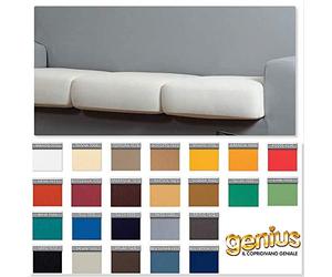 Biancaluna 1010 Coppia Copricuscino, 1 Posto Maxi Genius, Tinta Unita, Elastico, Biscotto