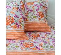 BIANCALUNA Completo Lenzuola Marena Dina Cotone 100% Singola, Arancione