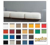 BIANCALUNA - Coppia di Copricuscini in tessuto bielastico Genius tinta unita Anti Macchia - pack 2 unità per cuscini da 50 a 70 cm - Panna