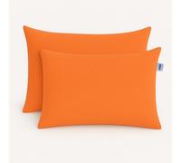 BIANCALUNA | Coppia Federe Coliber zon ZIP 50x80 cm in Jersey di Puro Cotone Estensibile | Federa per Guanciale con Cerniera | Morbida | Lavabile | Made in Italy |10 Colori (ARANCIO)