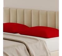 Biancaluna coppia federe cuscini letto Tinta Unita 100% Cotone MADE IN ITALY; - SET DUE PEZZI - Colore: (Rosso)