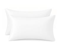 BIANCALUNA | Coppia Federe Letto in Seta di Bamboo CLARA | Anticrespo | Antirughe | Ipoallergeniche | Traspiranti |Eleganti e Morbide | 50x80 cm | Made in Italy (BIANCO)