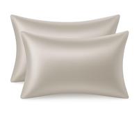 BIANCALUNA | Coppia Federe Letto in Seta di Bamboo CLARA | Anticrespo | Antirughe | Ipoallergeniche | Traspiranti |Eleganti e Morbide | 50x80 cm | Made in Italy (TORTORA)