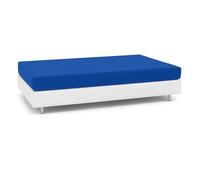 BIANCALUNA - Copriletto Elastico Living Genius Tinta Unita Anti Macchia - Divano Letto Singolo da 90 a 200 cm Made in Italy - Blu