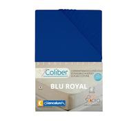 BIANCALUNA | Coprimaterasso Coliber |100% Cotone Jersey | con Angoli Elasticizzati | Lavabile in Lavatrice | Antipiega | Traspirante | Made in Italy (BLU ROYAL, 1 POSTO 90X200)