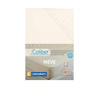 BIANCALUNA | Coprimaterasso Coliber |100% Cotone Jersey | con Angoli Elasticizzati | Lavabile in Lavatrice | Antipiega | Traspirante | Made in Italy (NEVE, MATRIMONIALE 180X200)