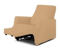 BIANCALUNA - Copripolotrona elastico Genius Lounge reclinabili Anti Macchia - 1 posto da 65 a 110 cm Copridivano tinta unita Made in Italy - Biscotto