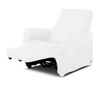 BIANCALUNA - Copripolotrona elastico Genius Lounge reclinabili Anti Macchia - 1 posto da 65 a 110 cm Copridivano tinta unita Made in Italy - Bianco