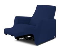 BIANCALUNA - Copripolotrona elastico Genius Lounge reclinabili Anti Macchia - 1 posto da 65 a 110 cm Copridivano tinta unita Made in Italy - Blu Sugar