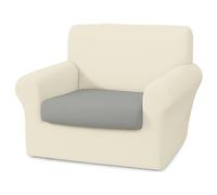 BIANCALUNA - Copripolotrona Elastico Genius Tinta Unita Anti Macchia - 1 Posto da 75 a 120 cm Made in Italy - Panna