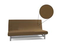 BIANCALUNA - Copristruttura Elastico Genius Senza braccioli Anti Macchia - 3 posti Copridivano da 170 a 220 cm Made in Italy - Biscotto