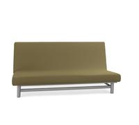 BIANCALUNA - Copristruttura elastico Genius senza braccioli Anti Macchia - 3 posti Copridivano da 170 a 220 cm Made in Italy - Tortora