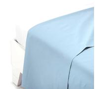 Biancaluna lenzuolo senza angoli singolo 1 Piazza Sopra Piano Tinta Unita 100% Cotone MADE IN ITALY; Colore: Celeste, Taglia: Singolo 160x290