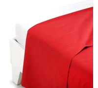 Biancaluna lenzuolo senza angoli una piazza e mezza Sopra Piano Tinta Unita 100% Cotone MADE IN ITALY; Colore: Rosso, Taglia: Una piazza e mezza 185x290