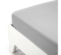 Biancaluna lenzuolo sotto con angoli Maxi Letto Una piazza e mezza, Tinta Unita 100% Cotone MADE IN ITALY; Colore: Sassi, Taglia: 120x200 cm.