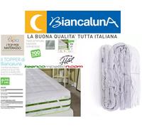 Biancaluna topper H 7 CM materasso letto una piazza e mezza microfibra 700gr/mq