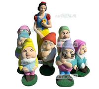 Biancaneve e sette 7 nani grandi cm 48 73 per esterno da giardino cemento marmo
