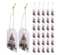 Bianche Etichette Natalizie con Spago 48 pezzi in Carta e Juta, 9x5x0,1cm | Design Stagionale, Testi Prestampati e Motivi Festivi, per Pacchi e Decorazioni Domestiche