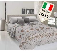 Biancheria&Casa Copriletto Estivo Prodotto Italiano Cotone Piquet Cuori e Mongolfiera affare : Colore - Beige, Misura - Matrimoniale