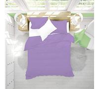 Biancheria&Casa Parure Sacco Copripiumino Una Piazza e Mezza Prodotto Italiano Puro Cotone Lilla