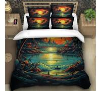 Biancheria Da Letto Beach Set Di Biancheria Da Letto in Microfibra Tropical Rain Forest Stampa3D in Con Cuscino Con Cerniera Per Adolescenti Single（140x200cm）