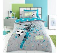 Bedlam Bedding Copripiumino per letto singolo (200 x 140 cm), reversibile (2 fantasie), a tema calcio, accessori per camera da letto, motivo: calcio