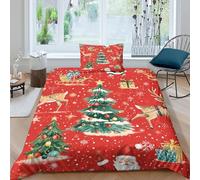 Biancheria Da Letto Christmas Elements Set Di Biancheria Da Letto Morbida Microfibra Christmas Theme Cute Patterns Stampa3D in Con Cuscino Con Cerniera Per Bambini Single(135x200cm)